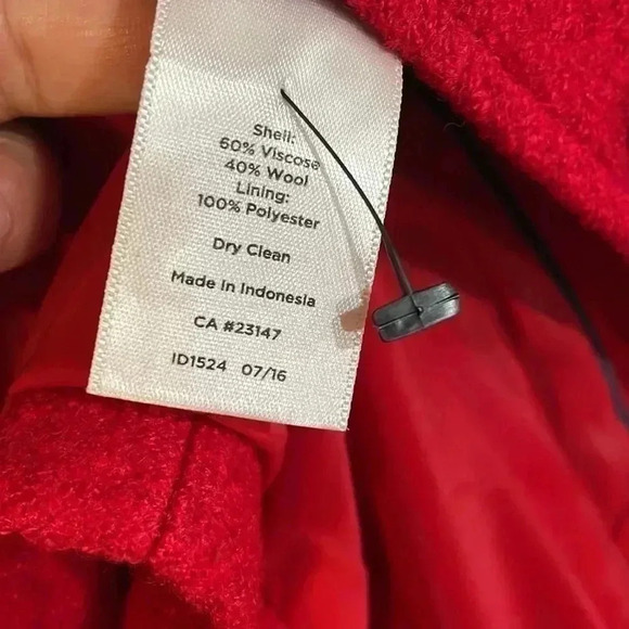 NWOT [16P]Talbots Red Wool Viscose Blend Butter  Down Coat - Picture 6 of 6